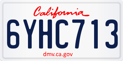 CA license plate 6YHC713
