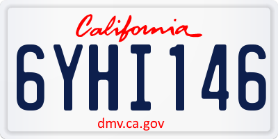 CA license plate 6YHI146
