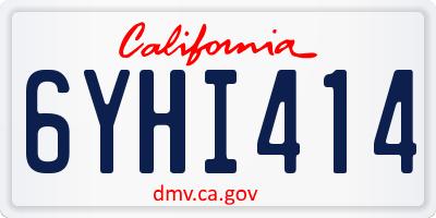 CA license plate 6YHI414