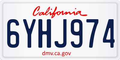 CA license plate 6YHJ974