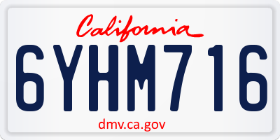 CA license plate 6YHM716