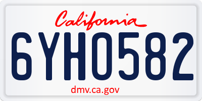 CA license plate 6YHO582