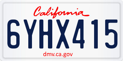 CA license plate 6YHX415