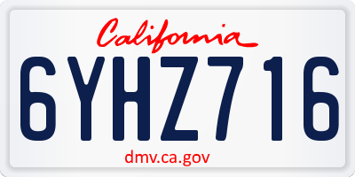 CA license plate 6YHZ716