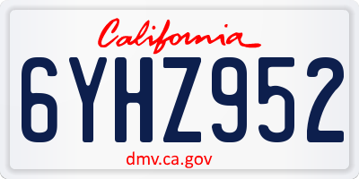 CA license plate 6YHZ952