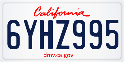 CA license plate 6YHZ995