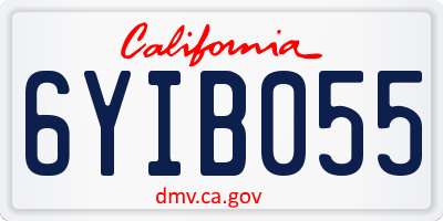 CA license plate 6YIB055
