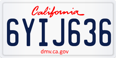 CA license plate 6YIJ636