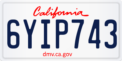CA license plate 6YIP743