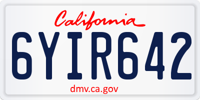 CA license plate 6YIR642