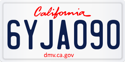 CA license plate 6YJA090