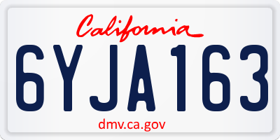CA license plate 6YJA163