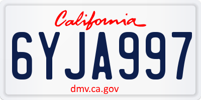 CA license plate 6YJA997