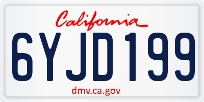 CA license plate 6YJD199