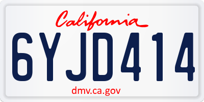 CA license plate 6YJD414