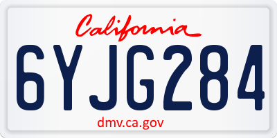 CA license plate 6YJG284