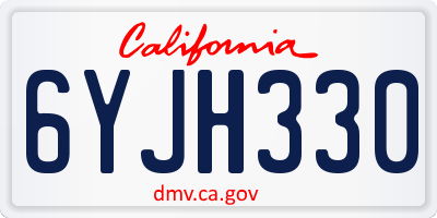 CA license plate 6YJH330
