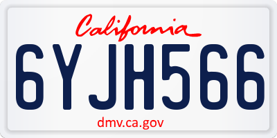 CA license plate 6YJH566
