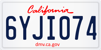 CA license plate 6YJI074
