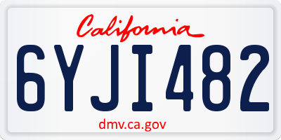 CA license plate 6YJI482