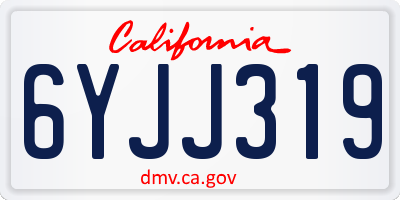 CA license plate 6YJJ319