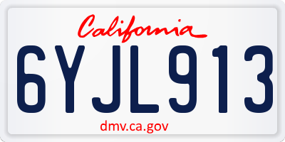 CA license plate 6YJL913