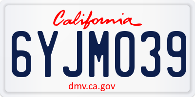 CA license plate 6YJM039