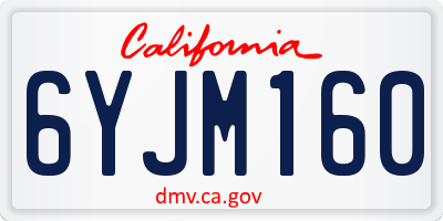 CA license plate 6YJM160