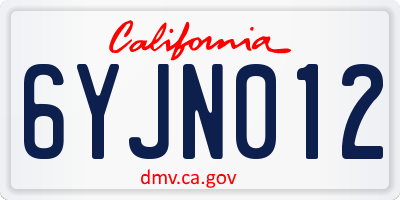 CA license plate 6YJN012