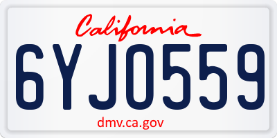 CA license plate 6YJO559