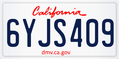 CA license plate 6YJS409