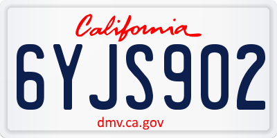 CA license plate 6YJS902