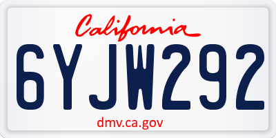 CA license plate 6YJW292