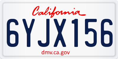 CA license plate 6YJX156