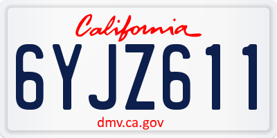 CA license plate 6YJZ611