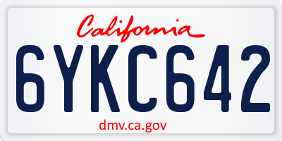 CA license plate 6YKC642