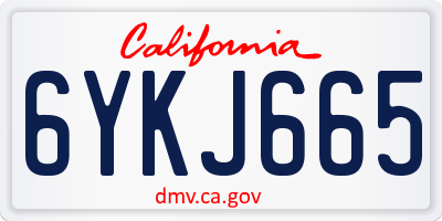 CA license plate 6YKJ665