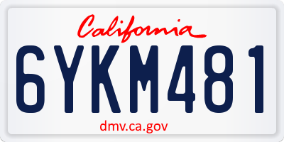 CA license plate 6YKM481