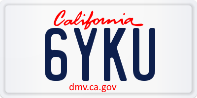 CA license plate 6YKU