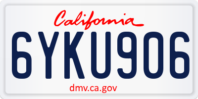 CA license plate 6YKU906