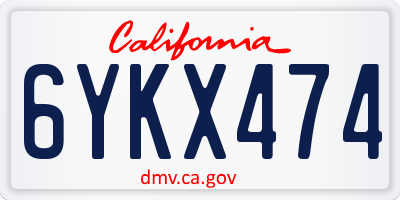 CA license plate 6YKX474