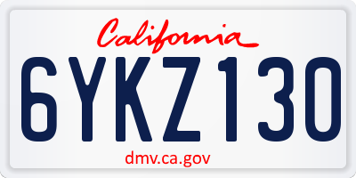 CA license plate 6YKZ130
