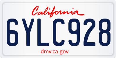 CA license plate 6YLC928