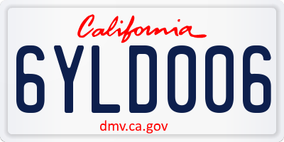 CA license plate 6YLD006