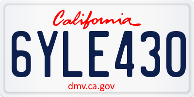 CA license plate 6YLE430