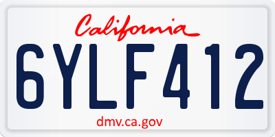 CA license plate 6YLF412