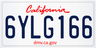 CA license plate 6YLG166