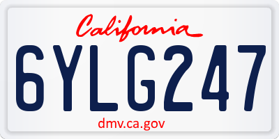 CA license plate 6YLG247