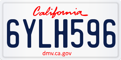 CA license plate 6YLH596