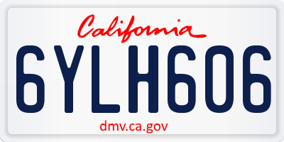 CA license plate 6YLH606
